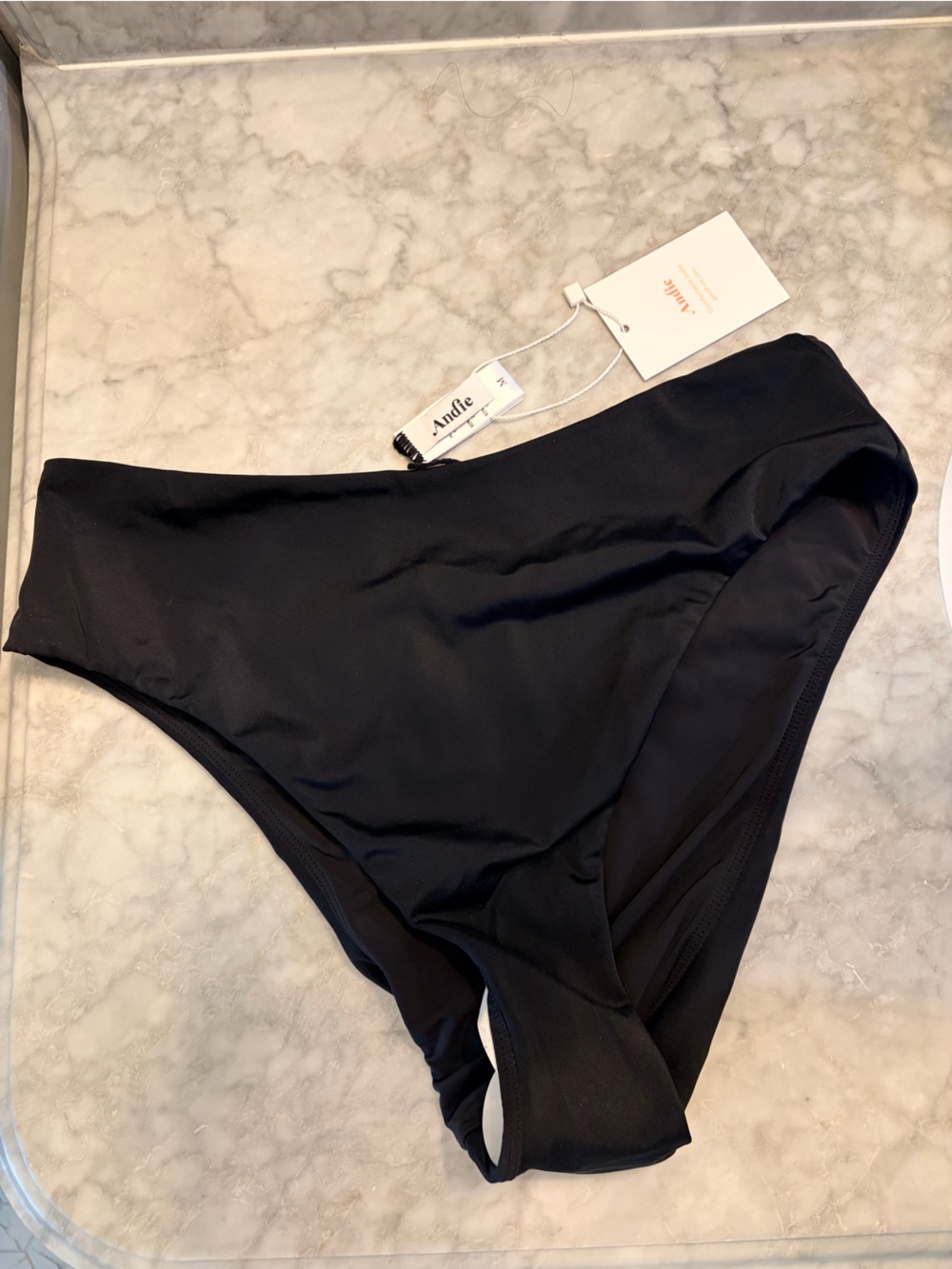 Andie Black 90s High Waisted Bikini Bottoms